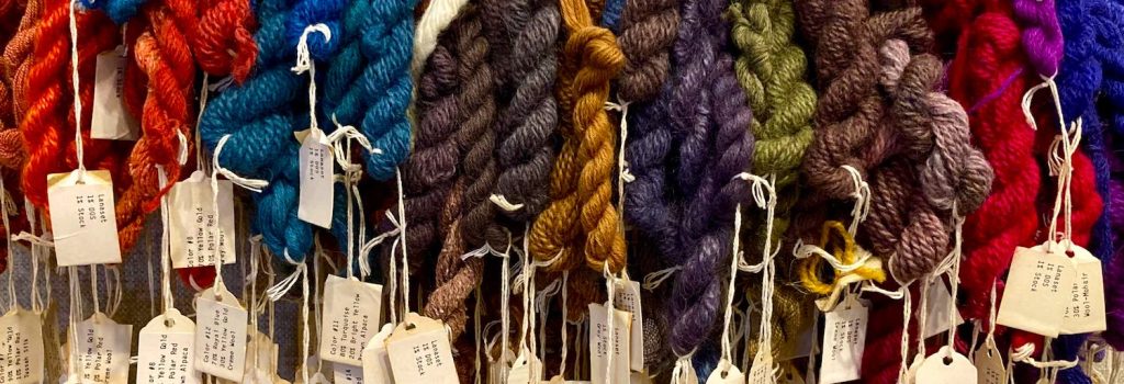 Dyed yarn samples