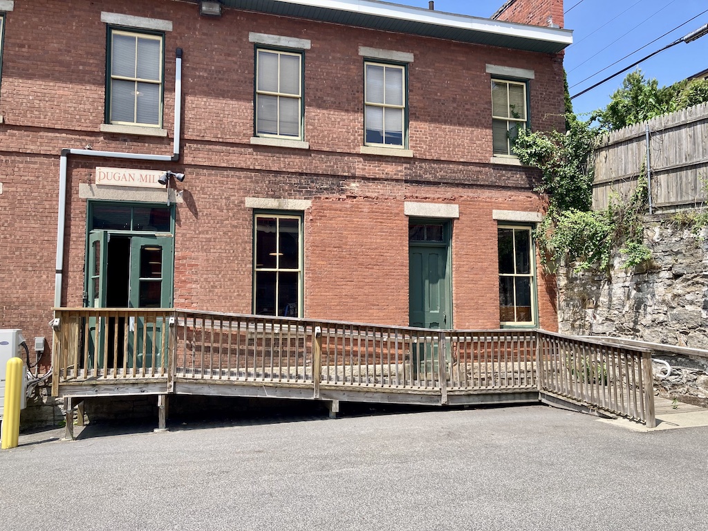 Dugan Mill Accessible Entrance from parking lot